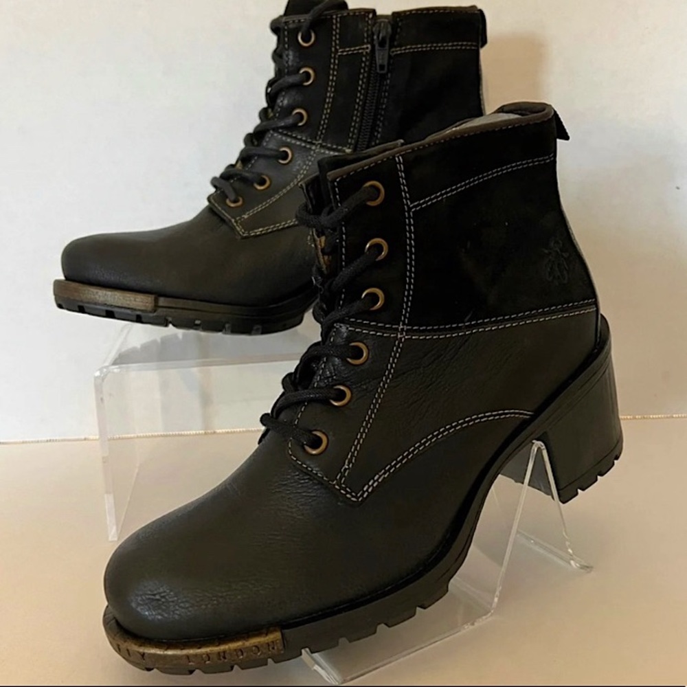 FLY London Leather Lace-up Ankle Boots - Last